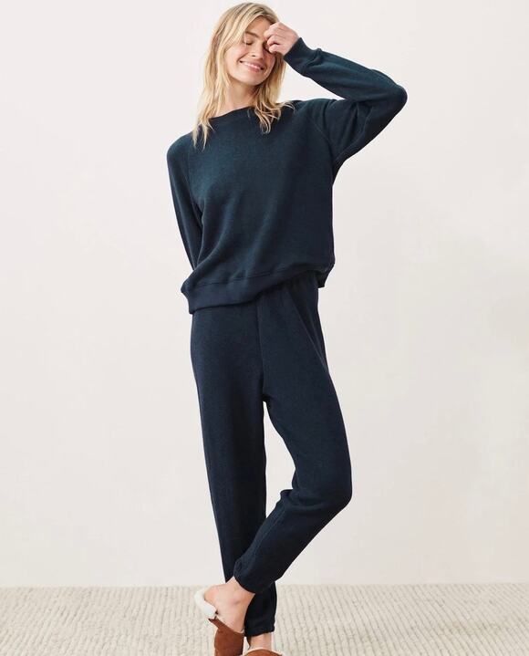 Jenni Kayne Pants - Jenni Kayne Saturday Sweatsuit Sweatshirt Joggers Pants Large Navy Blue Large